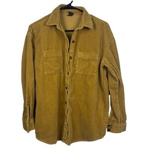 Wild Fable Mustard Yellow Corduroy Button Down Shirt Shacket Womens Medium M